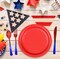 144 Count Bulk Fourth of July Red and Blue Plastic Cutlery Silverware 48 Spoons 48 Forks 48 Knives